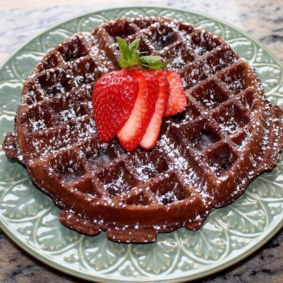 Blood Orange & Cocoa Waffles greenolivecompany.com