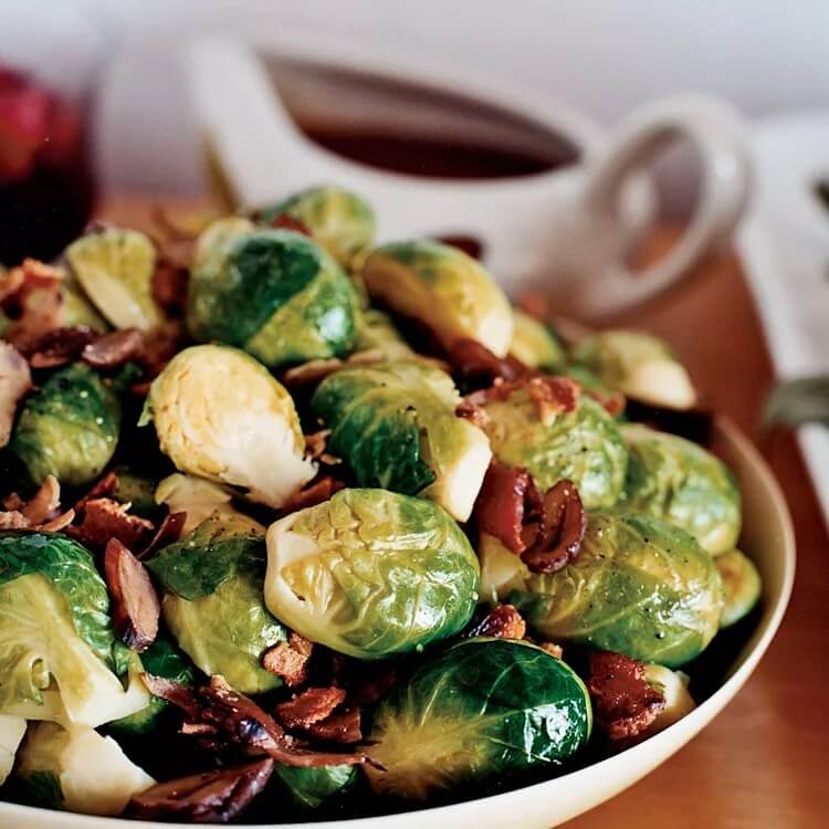 Caramelized Brussel Sprouts with Cremini Mushrooms and Pomegranate Balsamic greenolivecompany.com