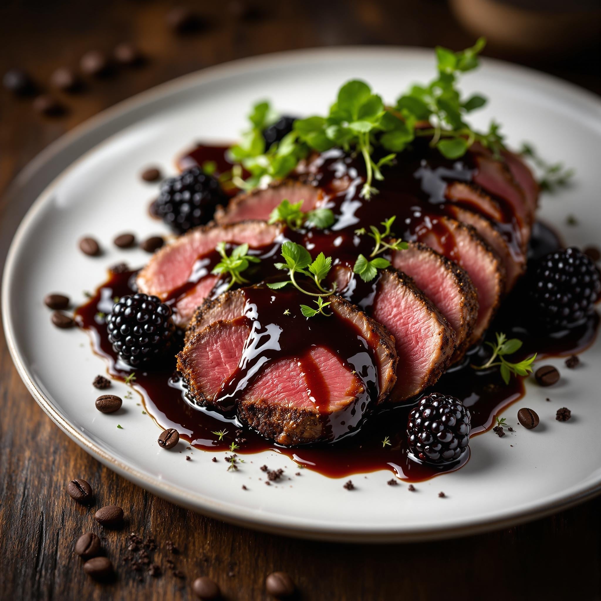 Espresso-Glazed Duck Breast with Blackberry Compote