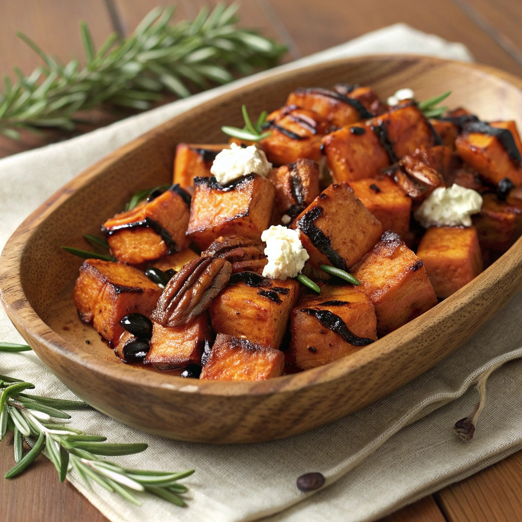Roasted Sweet Potatoes with Fig Balsamic Drizzle