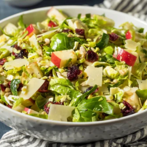 Roasted Brussels Sprouts Salad With Maple-Balsamic Vinaigrette greenolivecompany.com.
