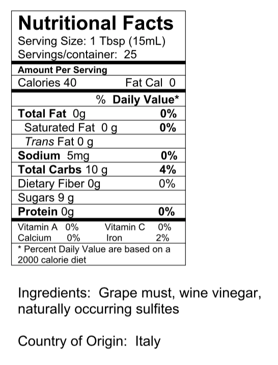 Traditional Dark Balsamic Vinegar - Green Olive Company